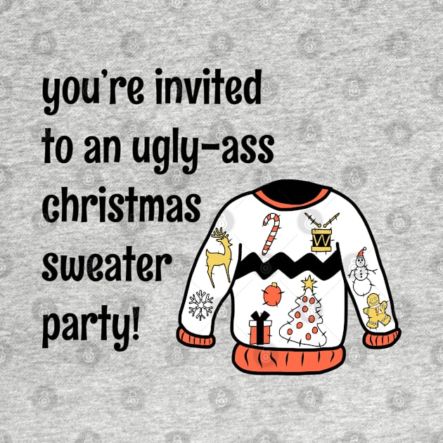 Funny Ugly Christmas Sweater Party Invitation by faiiryliite